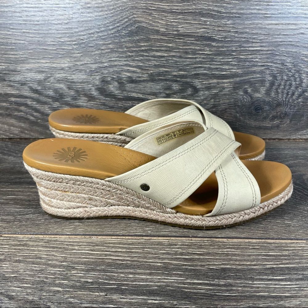 UGG Women's Size 7.5 Gwyn Espadrille Wedge Slide Sandals